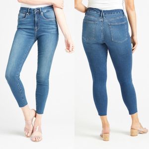 NWT Good American Women's Good Waist Crop Raw Edge High-Rise Skinny Jeans Size 6